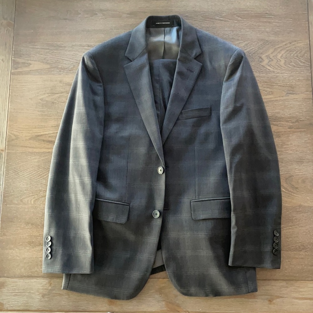 Awareness Kenneth Cole Charcoal Plaid Suit